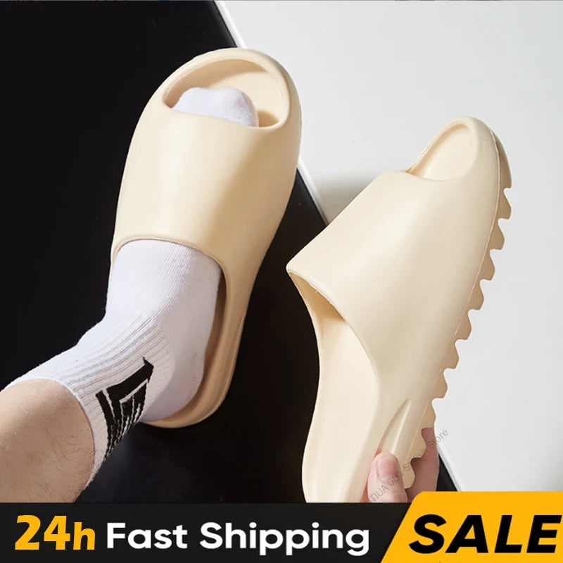 Unisex House Shoes Non-Slip Thick Soft Platform Slide Sandals For Women Men Indoor Outdoor Shower Bathroom Slippers For Adult