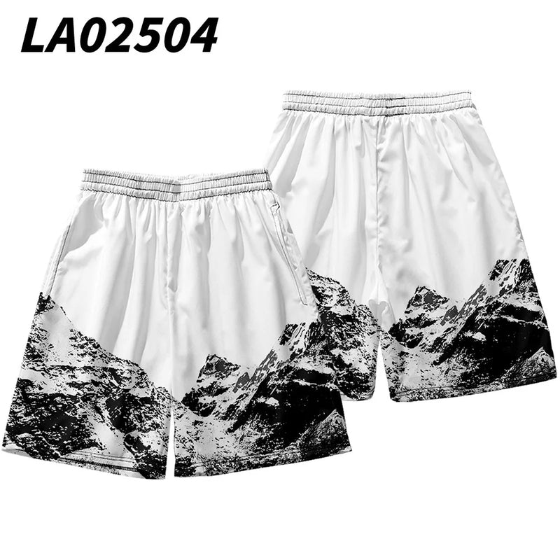 Summer Japanese Style Fox Print Male Streetwear Beach Shorts Casual Loose Men Women Anime Elastic Waist Black Shorts Plus Size
