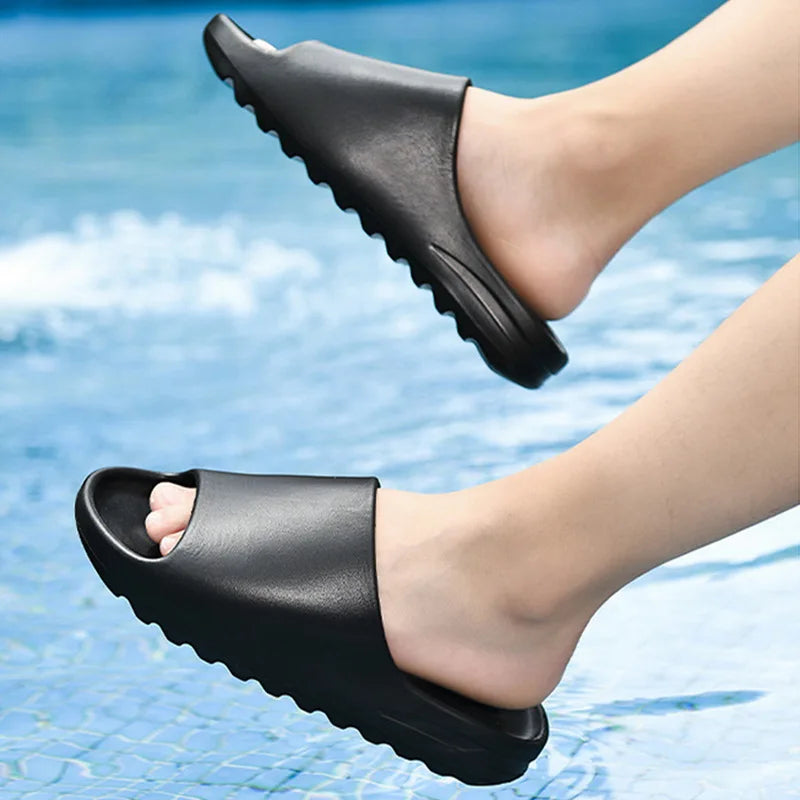 Unisex House Shoes Non-Slip Thick Soft Platform Slide Sandals For Women Men Indoor Outdoor Shower Bathroom Slippers For Adult