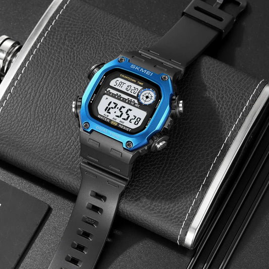 SKMEI 2126 Alarm montre homme Back Light Dightal Countdown Sport Watches Mens Fashion 5Bar Waterproof Stopwatch Wristwatch