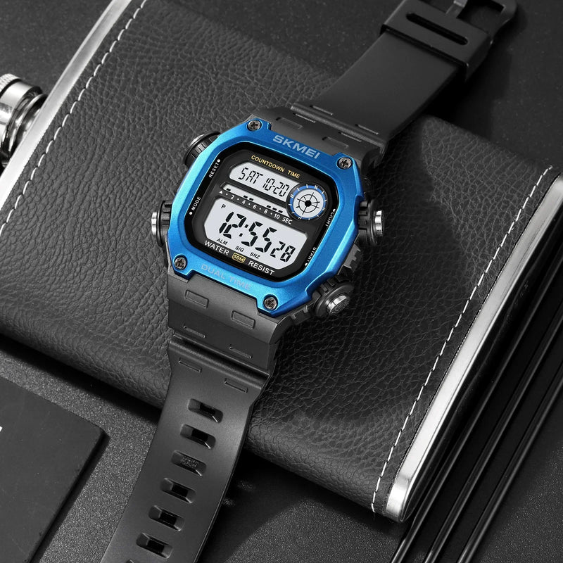 SKMEI 2126 Alarm montre homme Back Light Dightal Countdown Sport Watches Mens Fashion 5Bar Waterproof Stopwatch Wristwatch