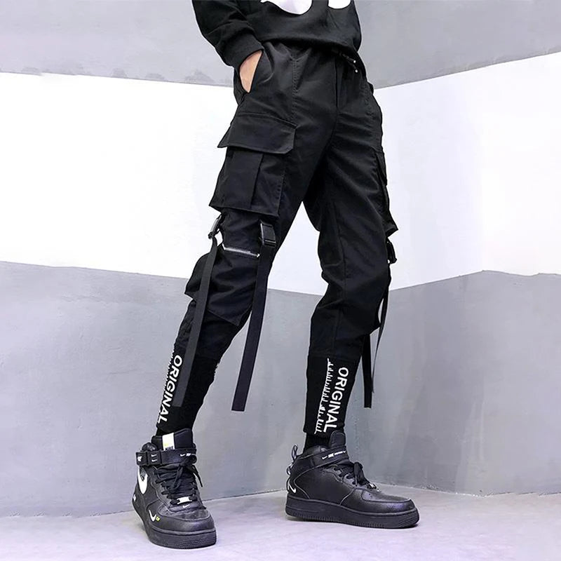 HKSH Spring Summer New Men's Tide Cargo Pants Embroidered Jogger Techwear Pockets Gothic Hip Hop Streetwear Dark Overalls HK0182